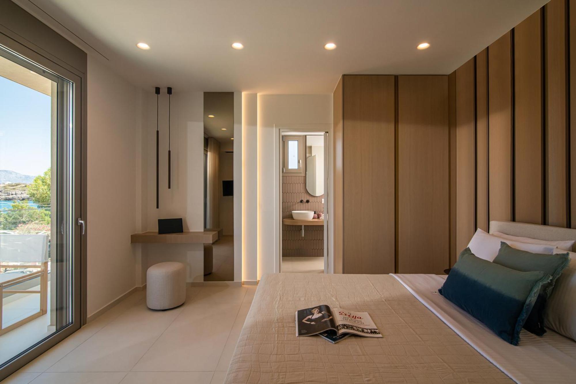 Beachfront Villa Edem Dedicated Beach Space - Heated Pool Agios Nikolaos  Exterior photo