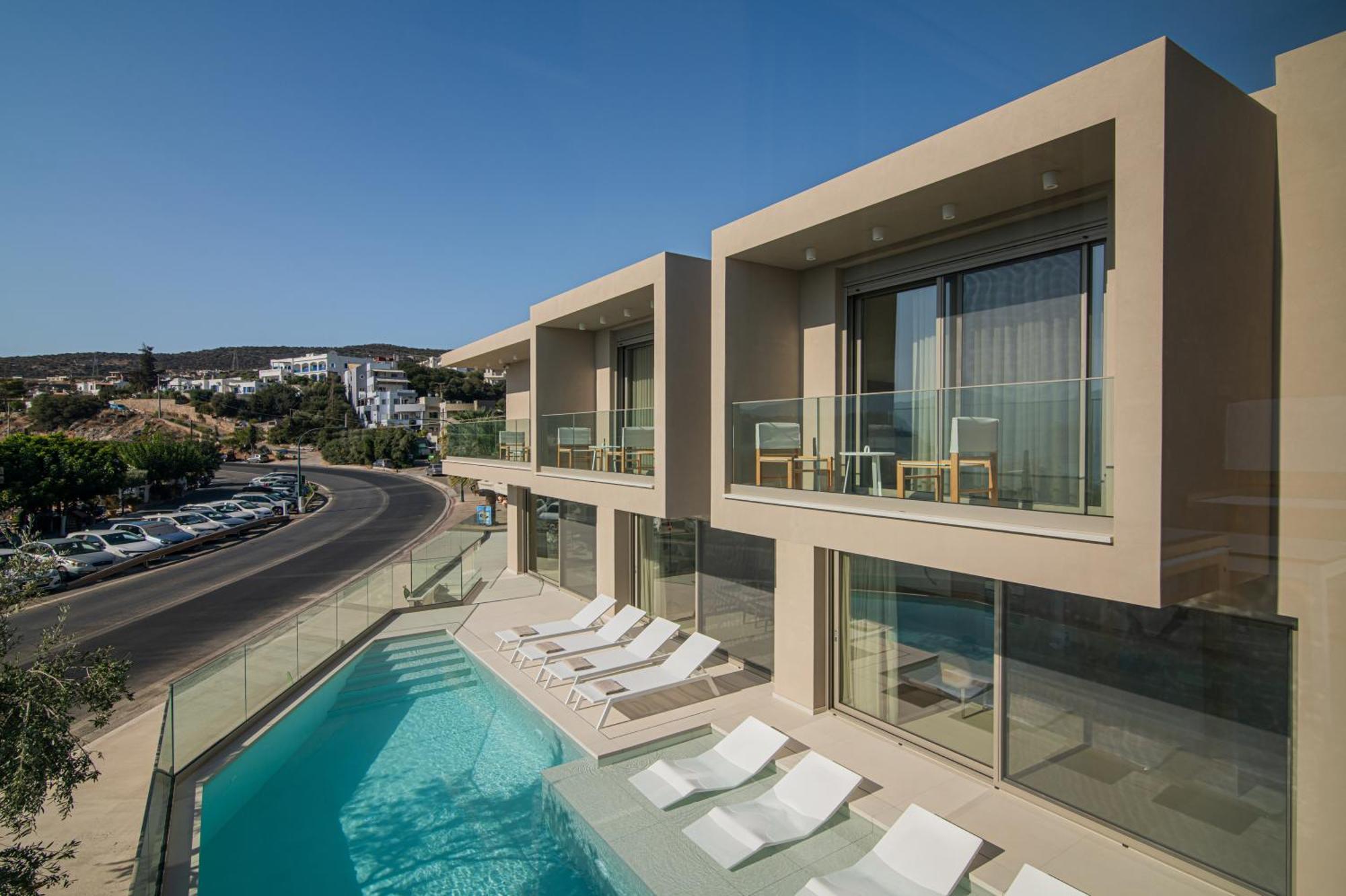 Beachfront Villa Edem Dedicated Beach Space - Heated Pool Agios Nikolaos  Exterior photo