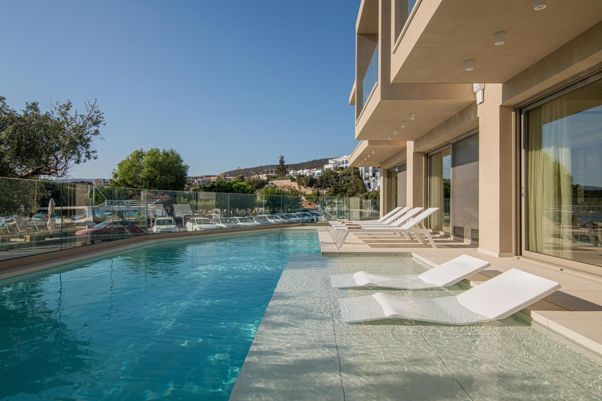 Beachfront Villa Edem Dedicated Beach Space - Heated Pool Agios Nikolaos  Exterior photo