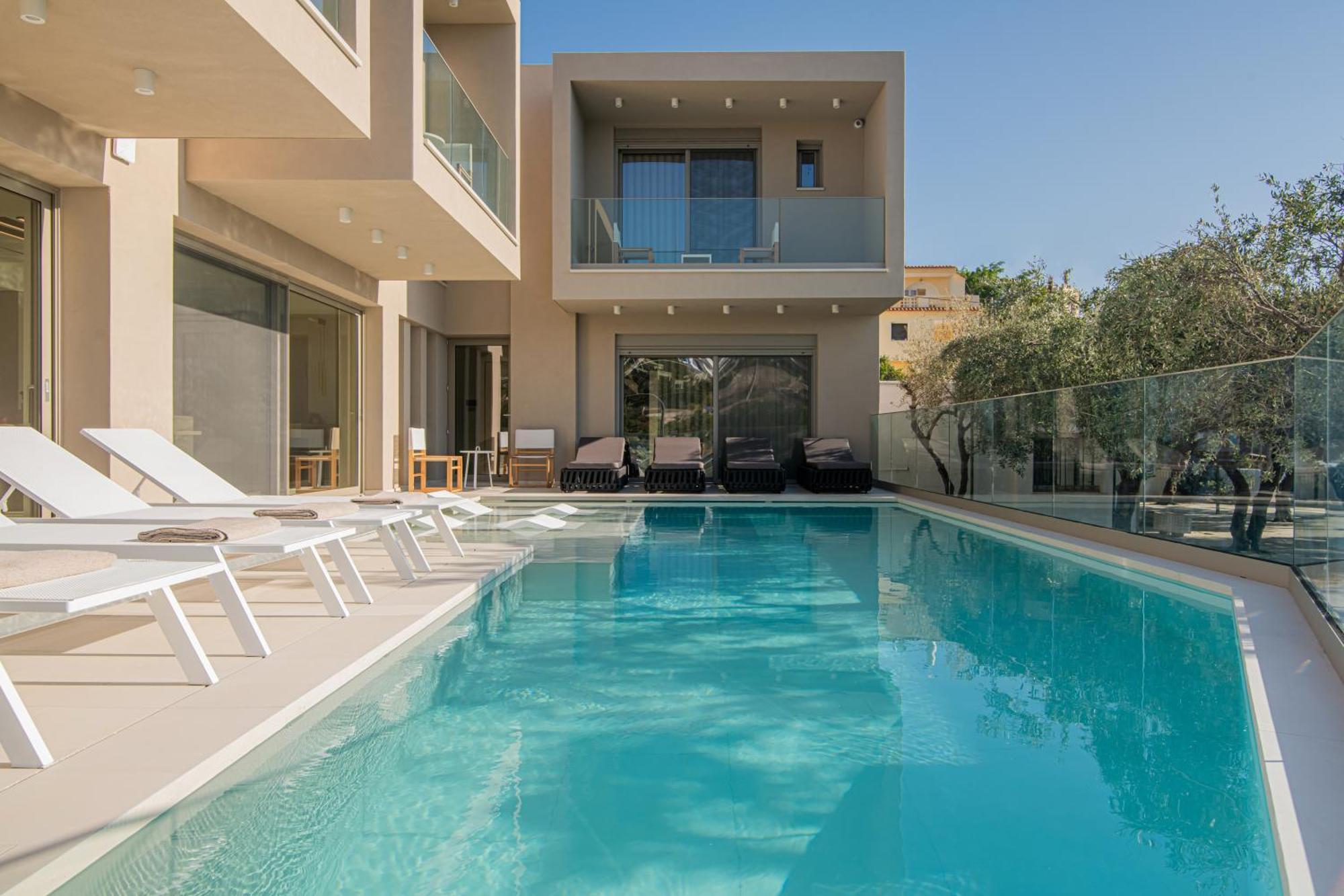 Beachfront Villa Edem Dedicated Beach Space - Heated Pool Agios Nikolaos  Exterior photo