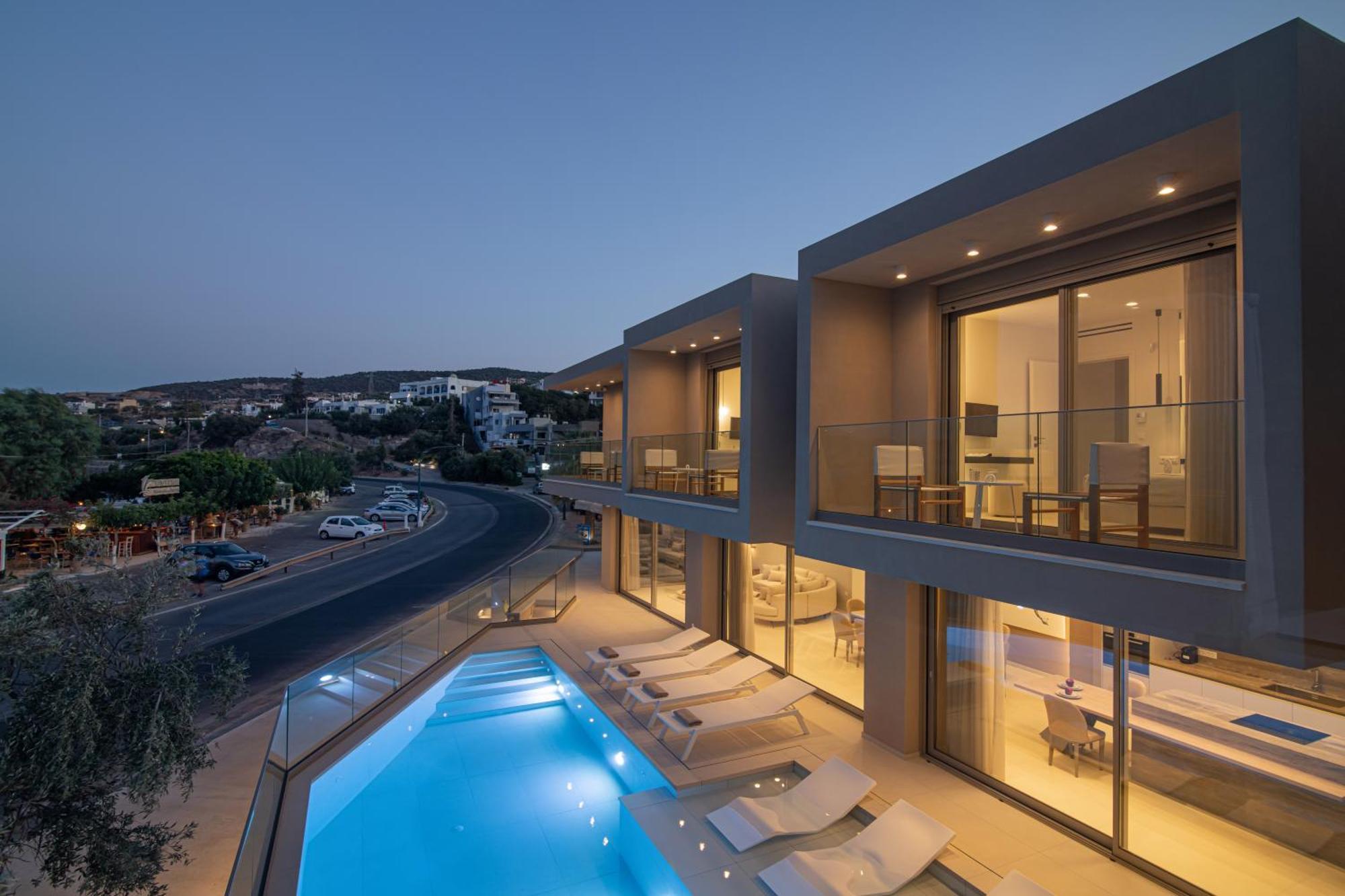 Beachfront Villa Edem Dedicated Beach Space - Heated Pool Agios Nikolaos  Exterior photo