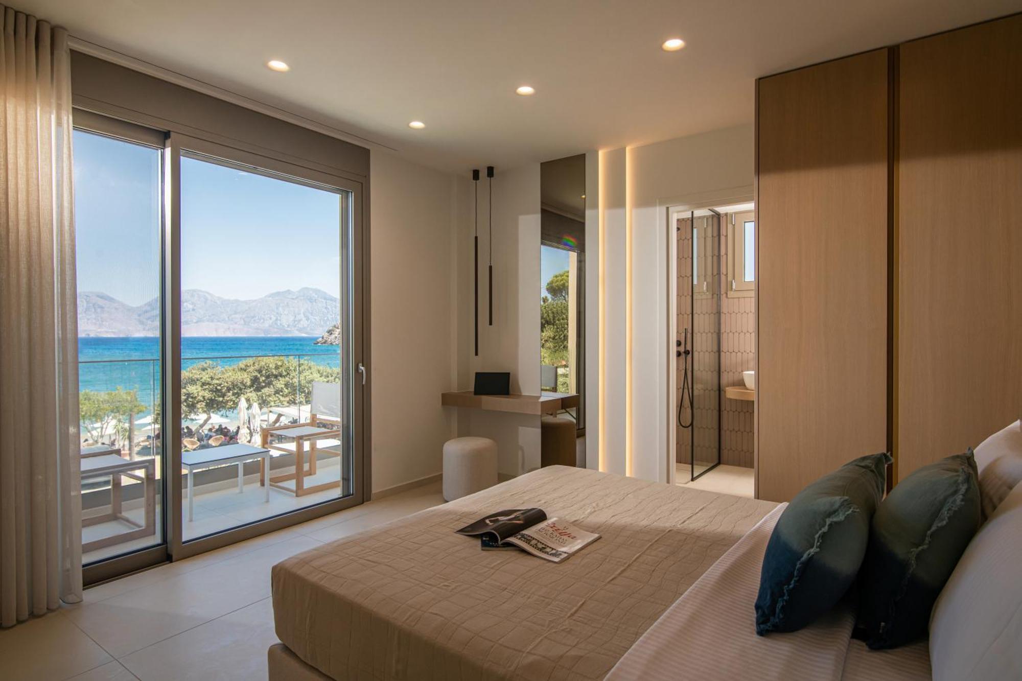 Beachfront Villa Edem Dedicated Beach Space - Heated Pool Agios Nikolaos  Exterior photo
