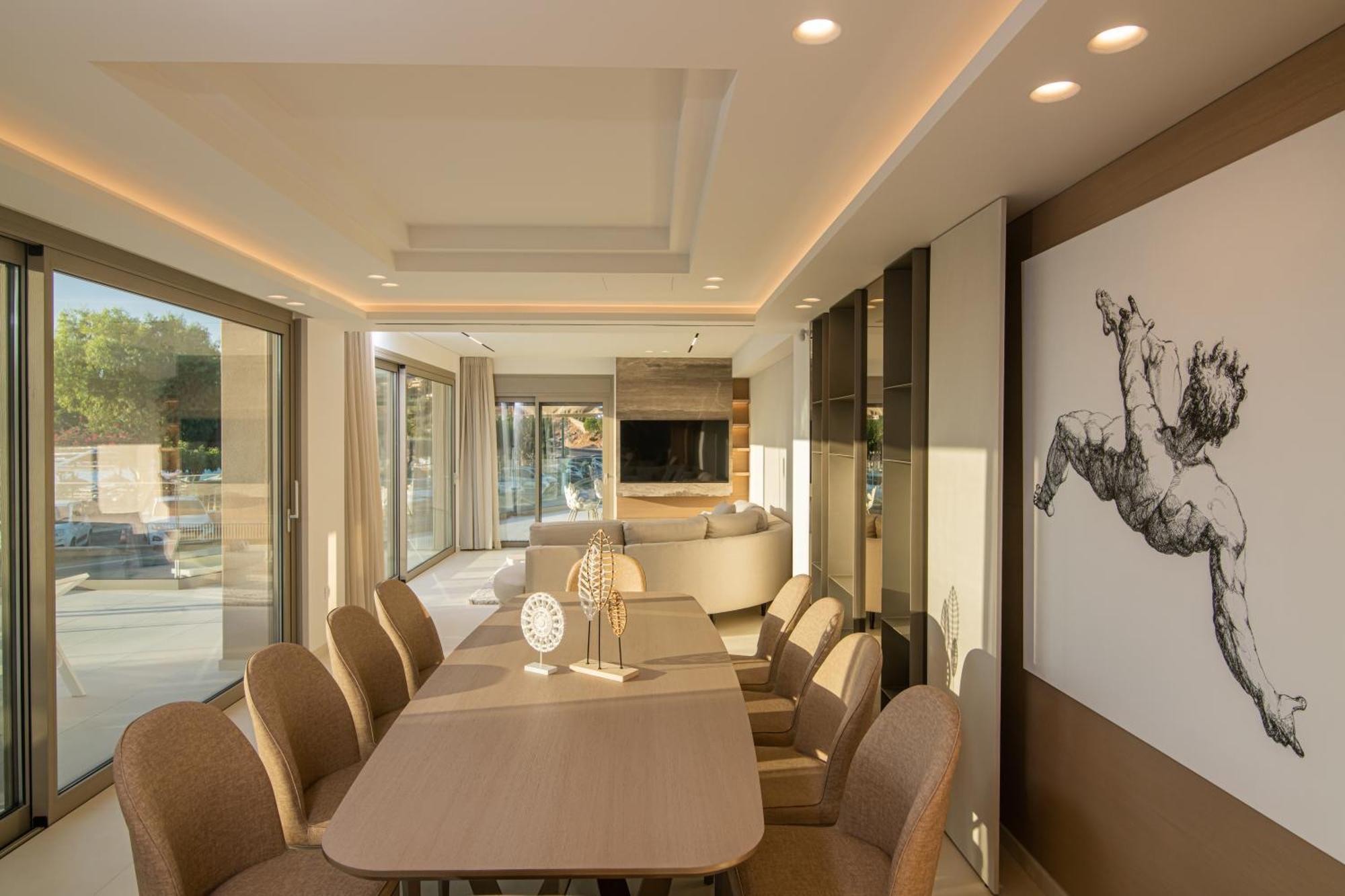 Beachfront Villa Edem Dedicated Beach Space - Heated Pool Agios Nikolaos  Exterior photo