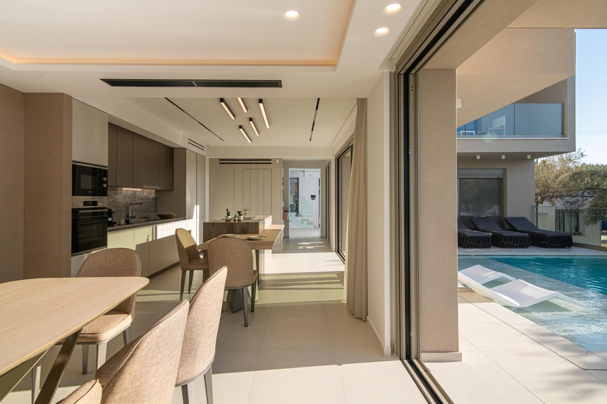 Beachfront Villa Edem Dedicated Beach Space - Heated Pool Agios Nikolaos  Exterior photo