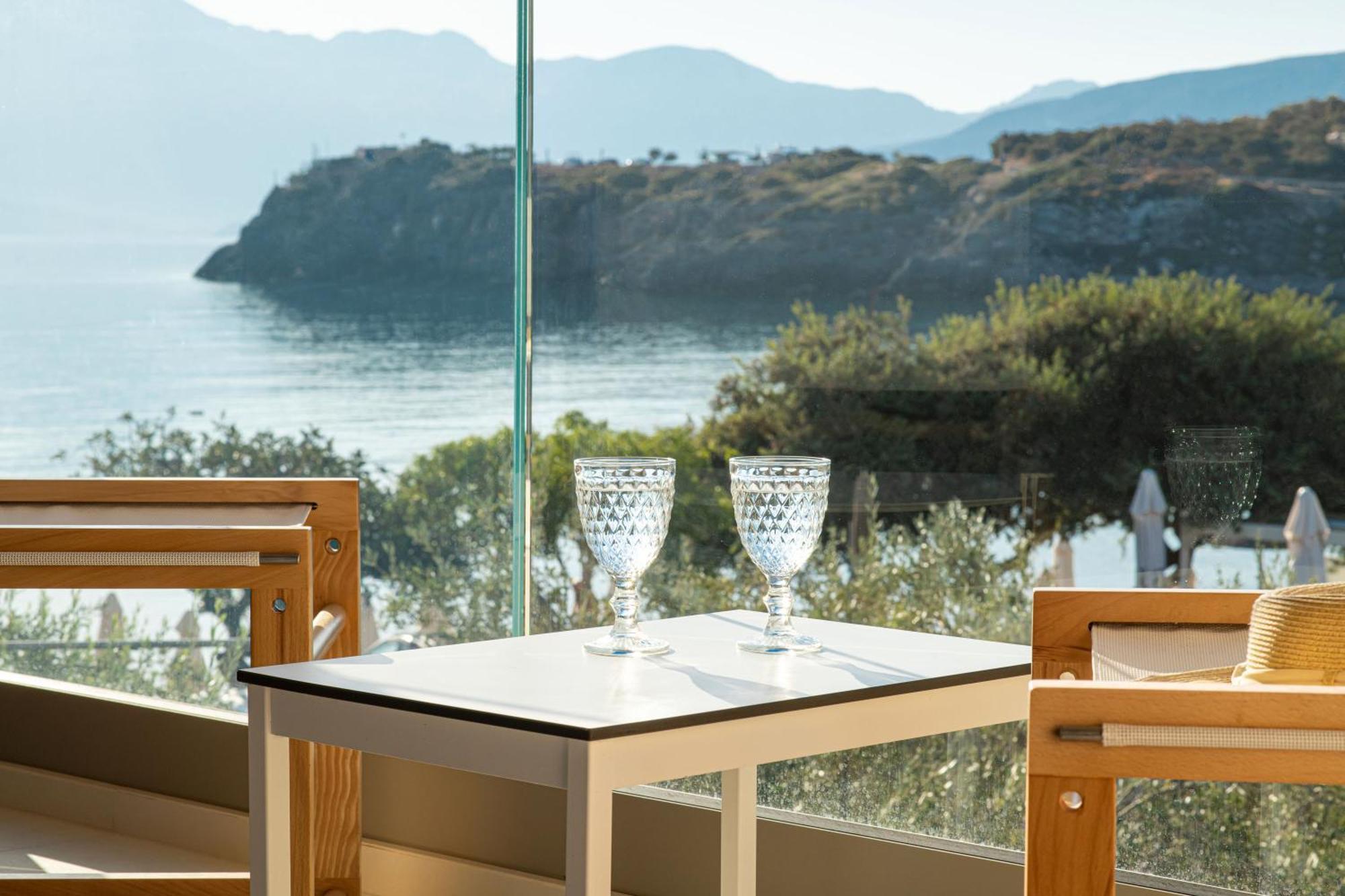 Beachfront Villa Edem Dedicated Beach Space - Heated Pool Agios Nikolaos  Exterior photo
