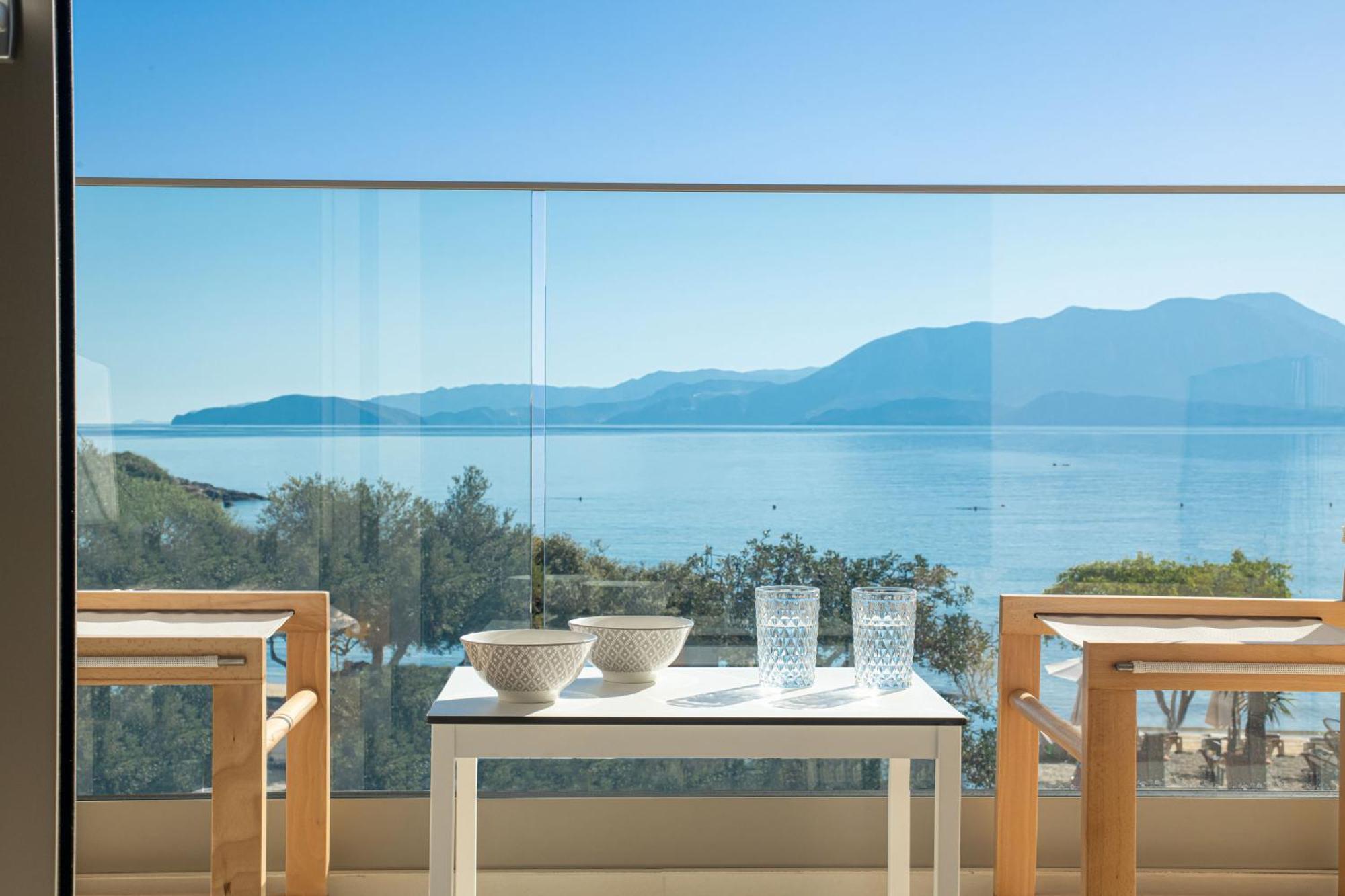 Beachfront Villa Edem Dedicated Beach Space - Heated Pool Agios Nikolaos  Exterior photo